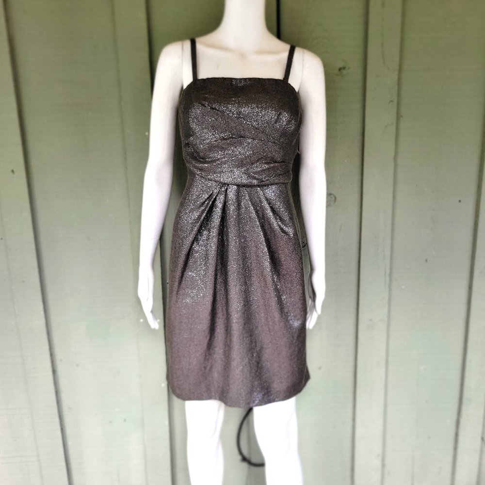 NWT TAHARI Bronze Sparkly Cocktail Dress 6P Petite 6